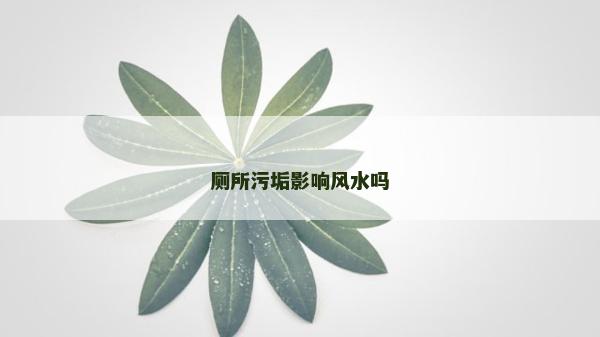 厕所污垢影响风水吗