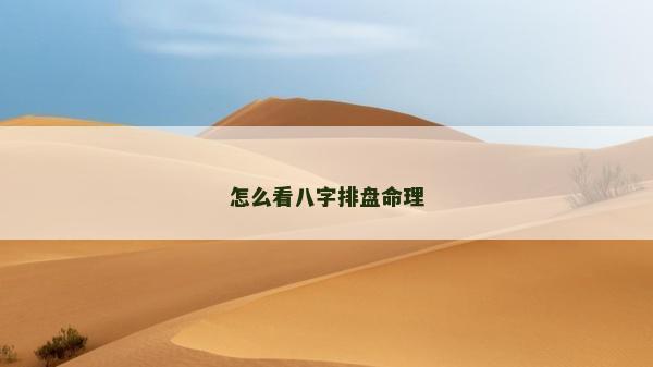 怎么看八字排盘命理