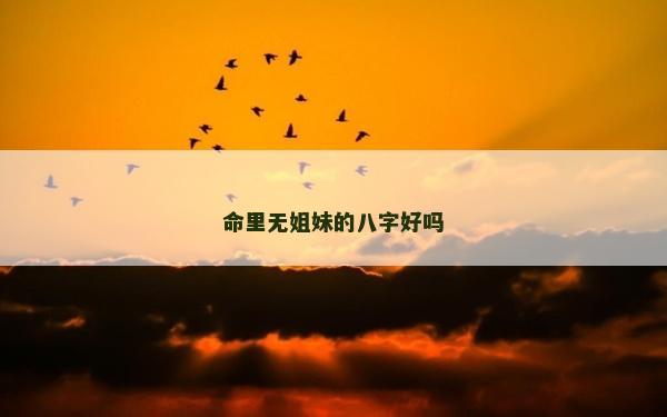 命里无姐妹的八字好吗