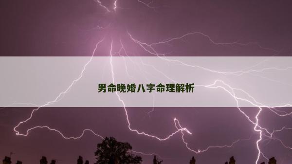 男命晚婚八字命理解析