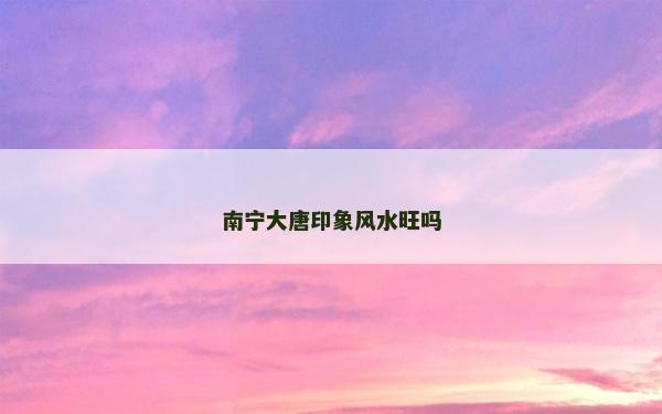南宁大唐印象风水旺吗