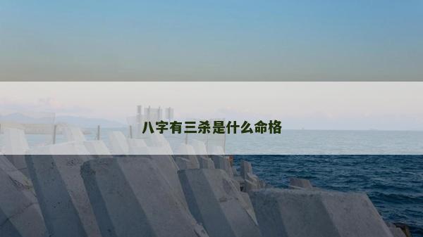 八字有三杀是什么命格