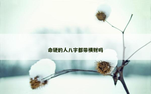命硬的人八字都带横财吗