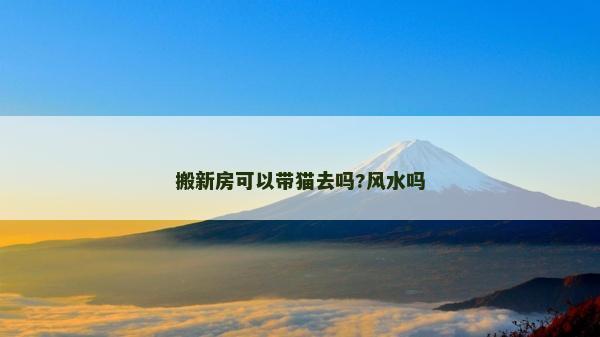 搬新房可以带猫去吗?风水吗