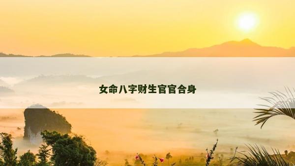 女命八字财生官官合身