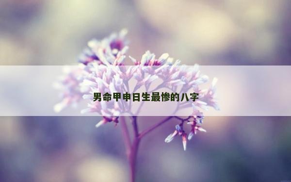 男命甲申日生最惨的八字