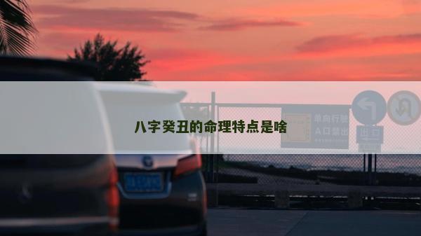 八字癸丑的命理特点是啥