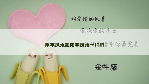 阴宅风水跟阳宅风水一样吗