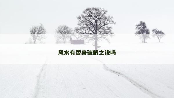 风水有替身破解之说吗