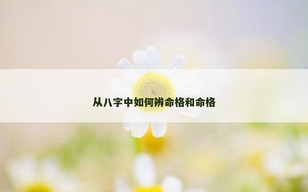 从八字中如何辨命格和命格