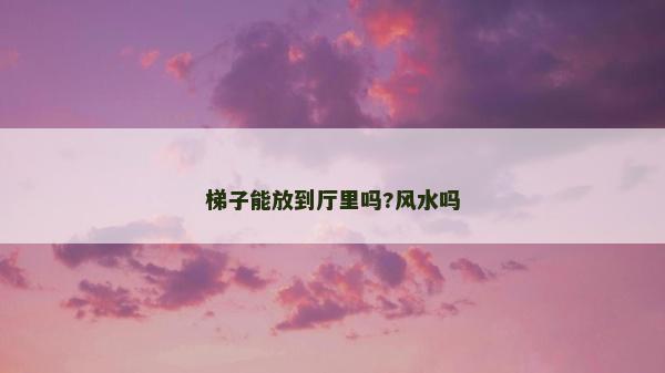 梯子能放到厅里吗?风水吗