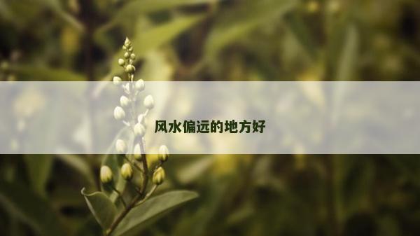 风水偏远的地方好