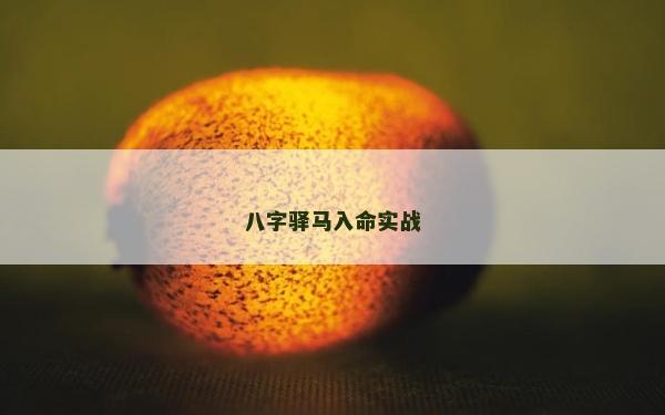 八字驿马入命实战