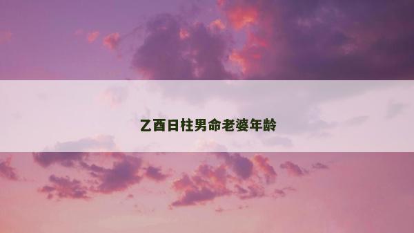 乙酉日柱男命老婆年龄