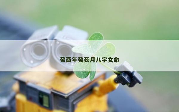 癸酉年癸亥月八字女命