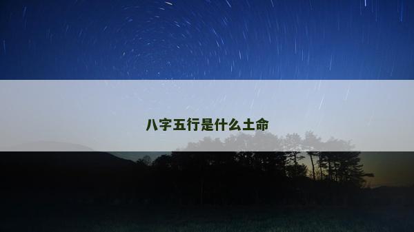 八字五行是什么土命