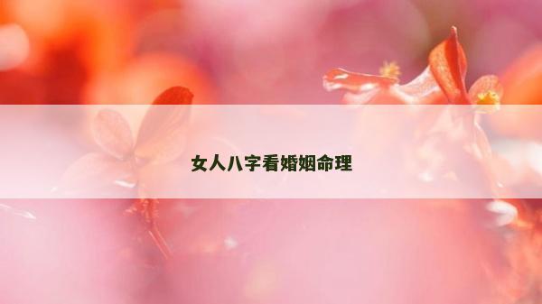 女人八字看婚姻命理