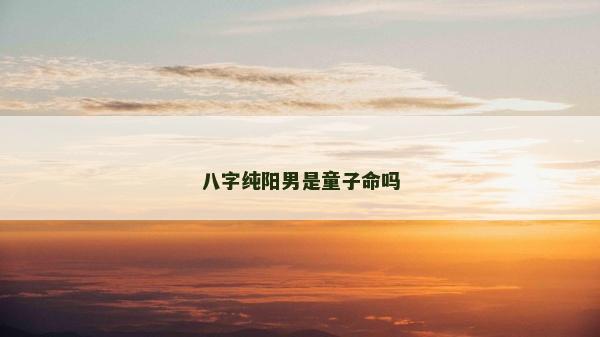八字纯阳男是童子命吗