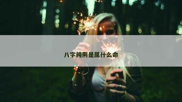 八字纯阴是属什么命