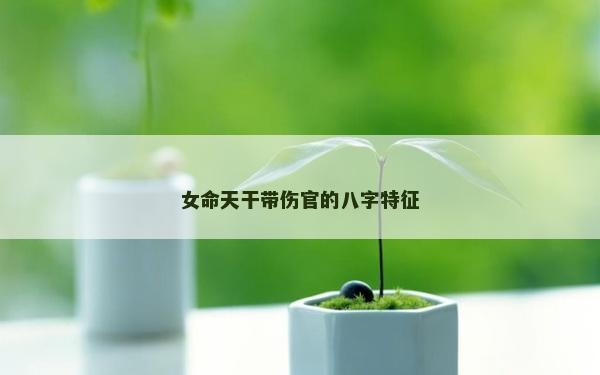 女命天干带伤官的八字特征