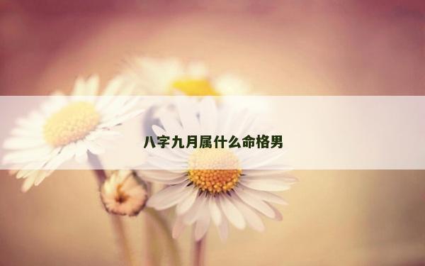 八字九月属什么命格男