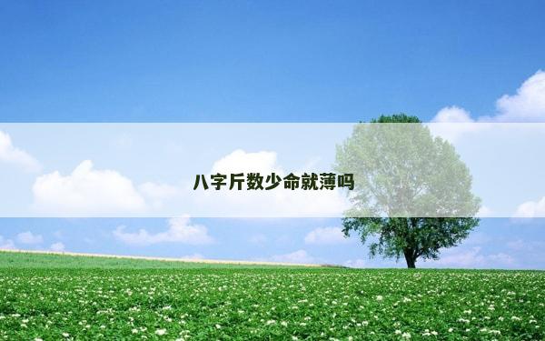 八字斤数少命就薄吗