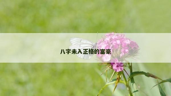 八字未入正格的富豪