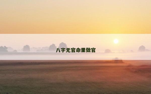 八字无官命里做官
