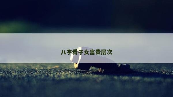 八字看子女富贵层次