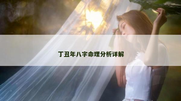 丁丑年八字命理分析详解