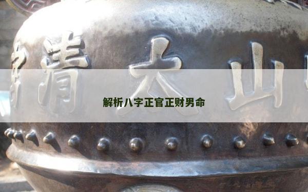 解析八字正官正财男命