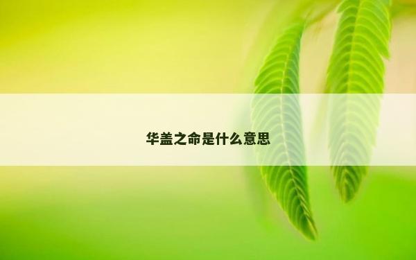 华盖之命是什么意思