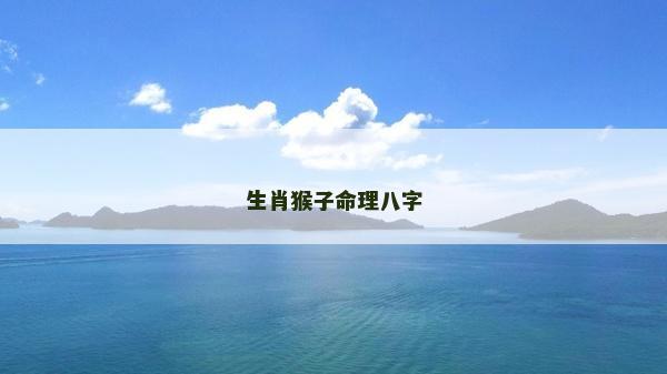 生肖猴子命理八字