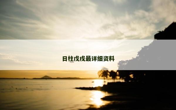 日柱戊戌最详细资料