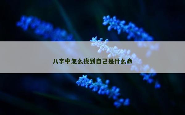 八字中怎么找到自己是什么命