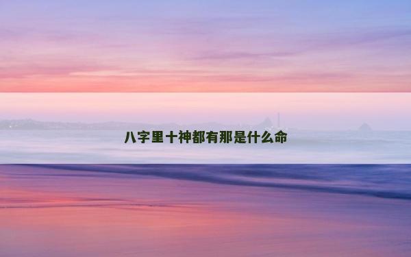 八字里十神都有那是什么命