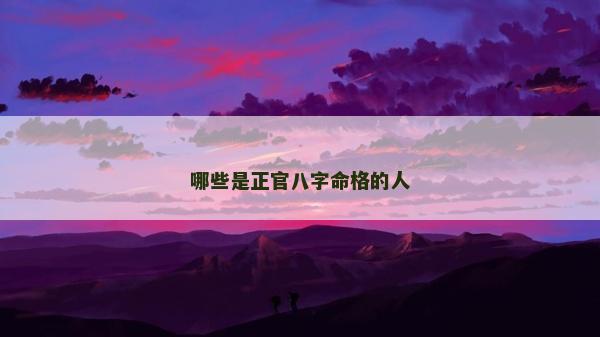 哪些是正官八字命格的人