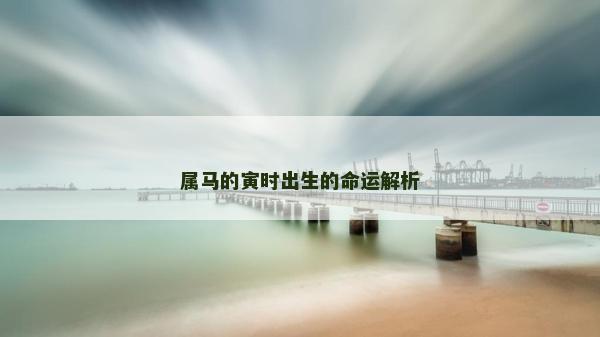 属马的寅时出生的命运解析