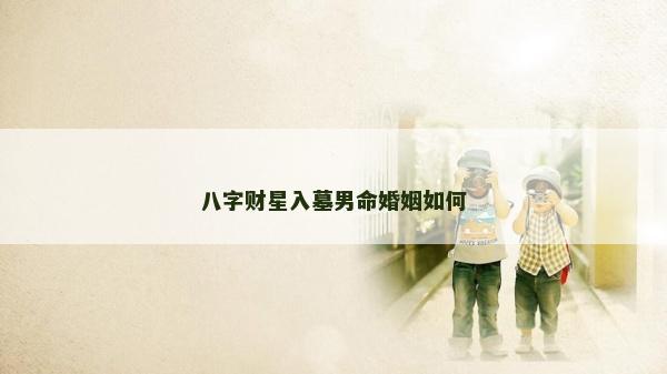八字财星入墓男命婚姻如何