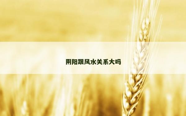 阴阳跟风水关系大吗