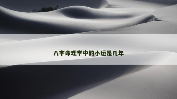 八字命理学中的小运是几年
