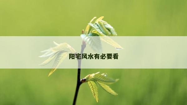 阳宅风水有必要看