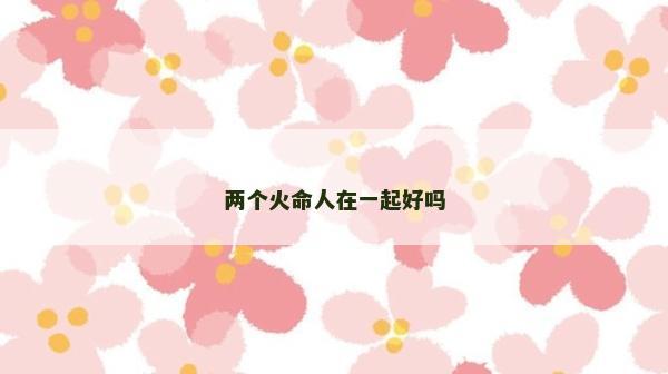两个火命人在一起好吗