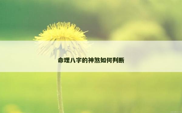 命理八字的神煞如何判断
