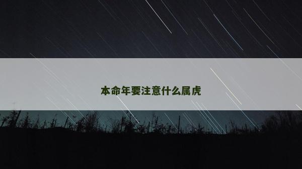 本命年要注意什么属虎