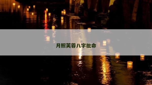 月照芙蓉八字批命