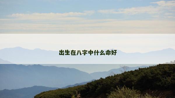 出生在八字中什么命好