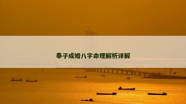 奉子成婚八字命理解析详解