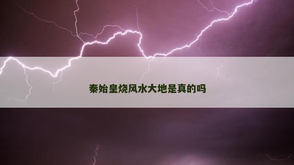 秦始皇烧风水大地是真的吗