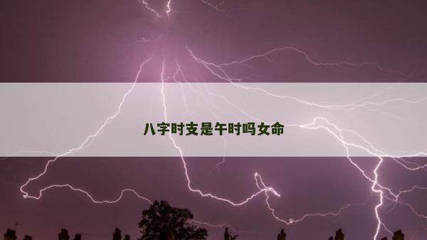 八字时支是午时吗女命